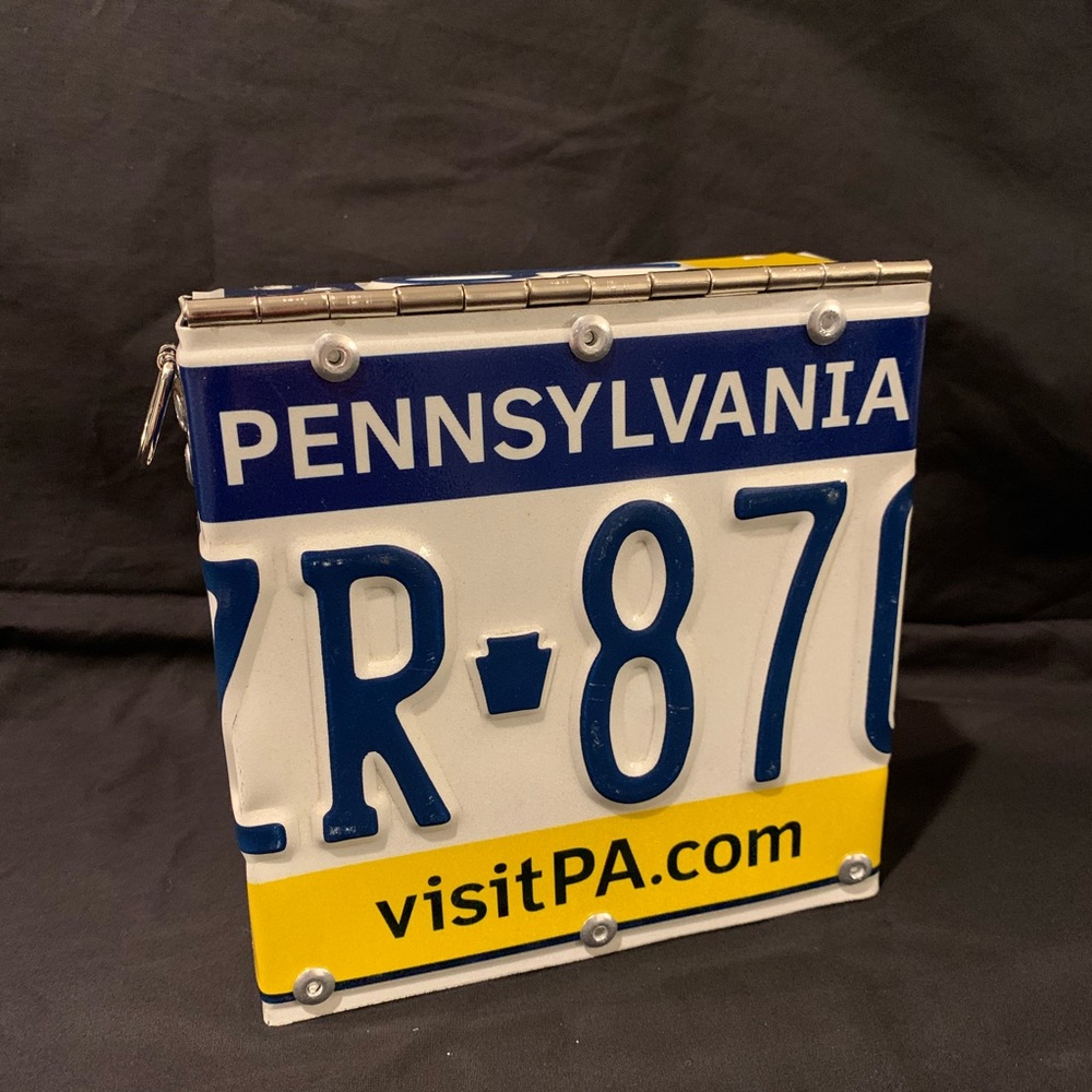 Handmade License Plate Crossbody Bag